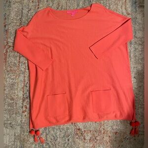 Lilly Pulitzer pink tassel sweater